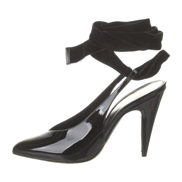 SAINT LAURENT
Kika Lace Up Slingback Heels - Picture 3 of 5